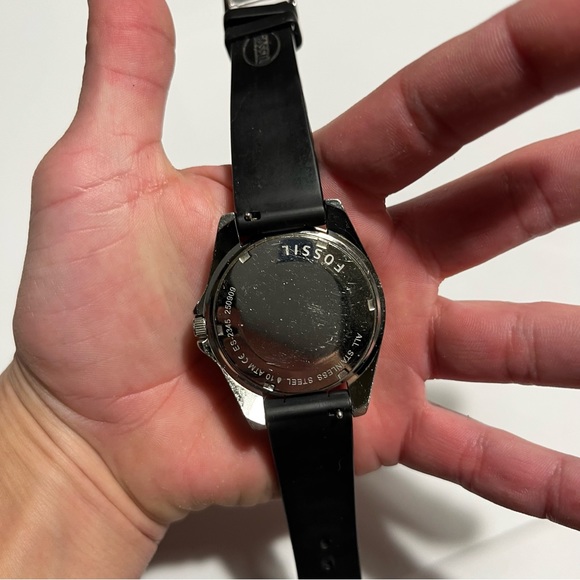 Fossil black jelly diamond dial stainless steel analog watch! - Picture 11 of 17